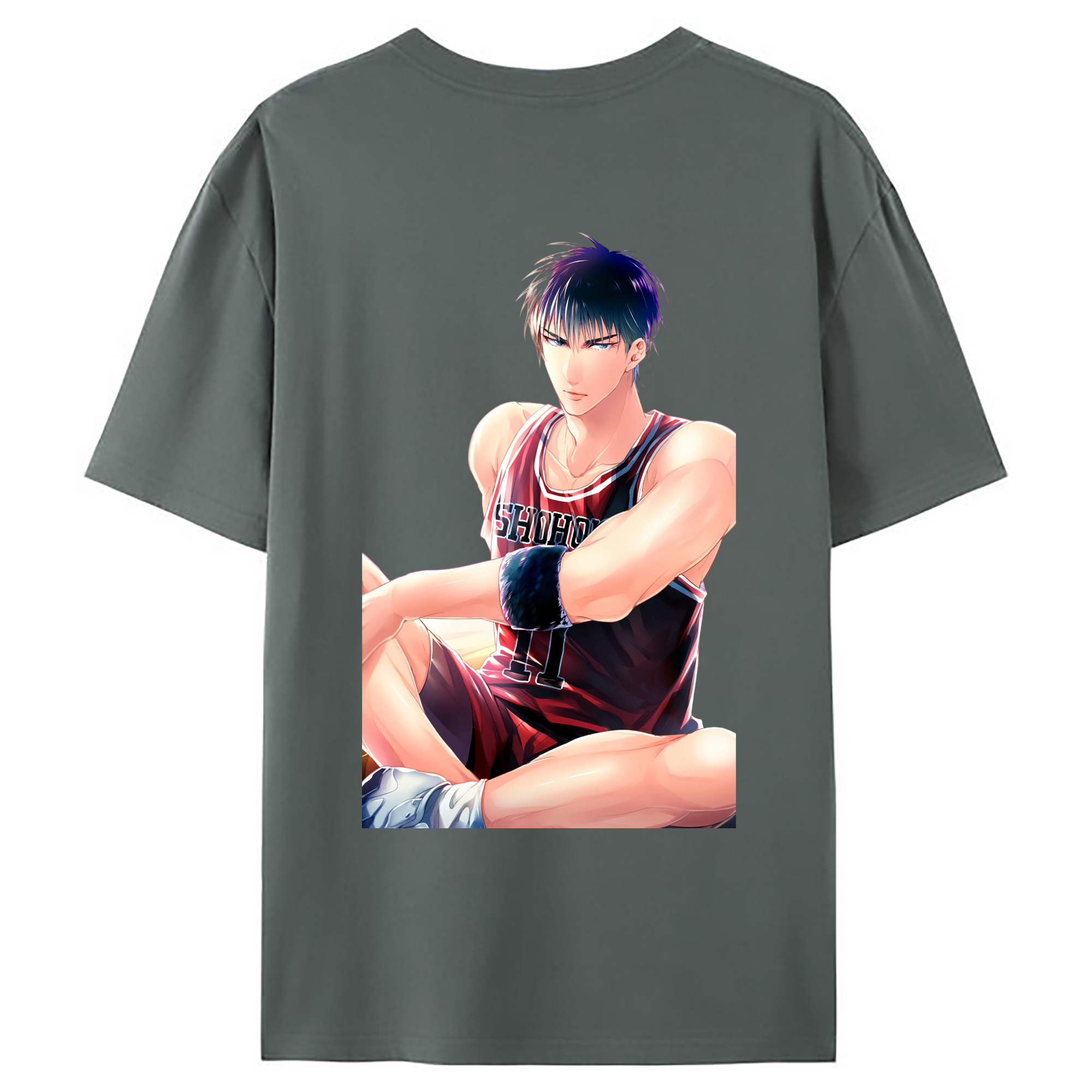 （画像用） SLAM DUNK／スラムダンク 綿100％ メンズ半袖Tシャツ（バックプリント） 通気性